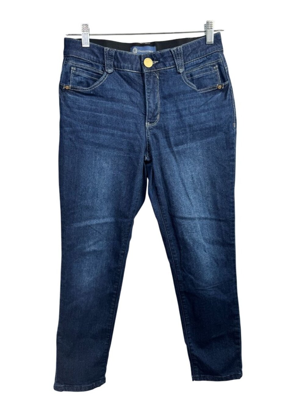 Democracy Ab Solution Womens Mid-Rise Skinny Jeans Size 8 Dark Wash Stretch Deni